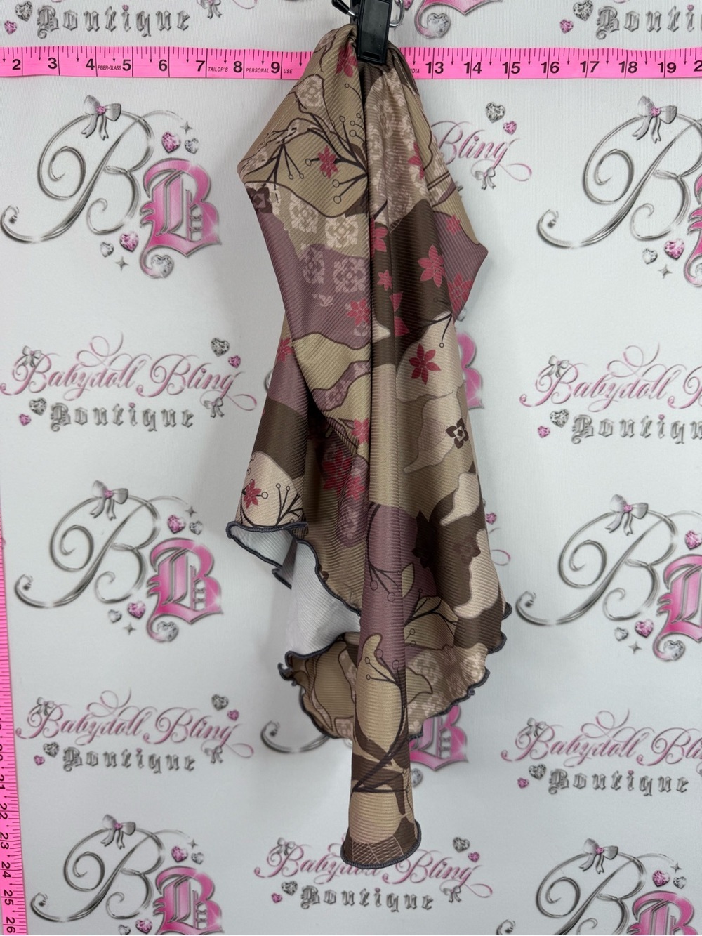 Exclusive hijabs Floral Printed Scarf in Taupe, Brown & Pink